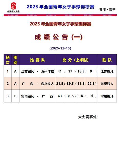 2025年全国青年女子手球锦标赛收官